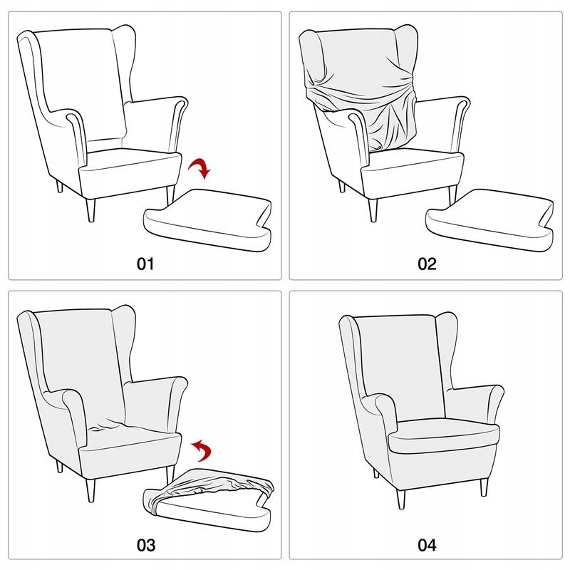 Bottle Green Velvet Elastic Wingback Armchair Cover [22E8]