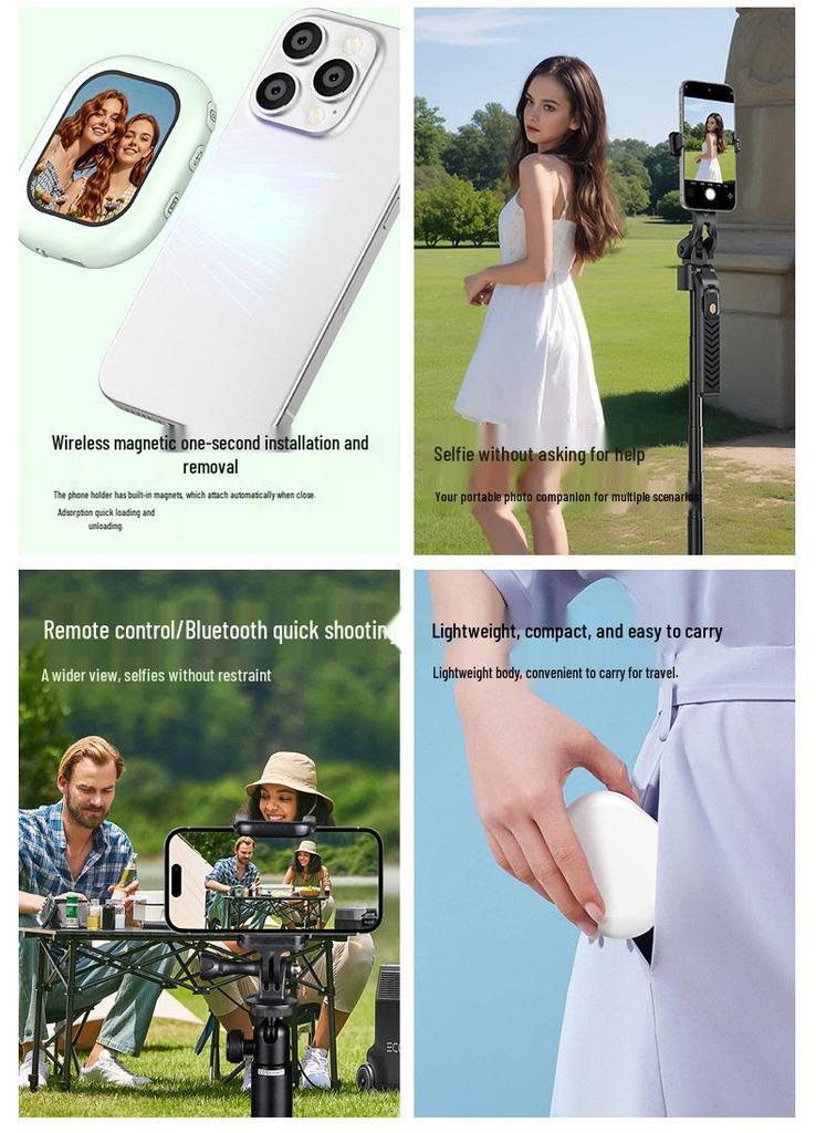Magnetic Rear Display: Mobile Screen Mirroring & Split Assistant