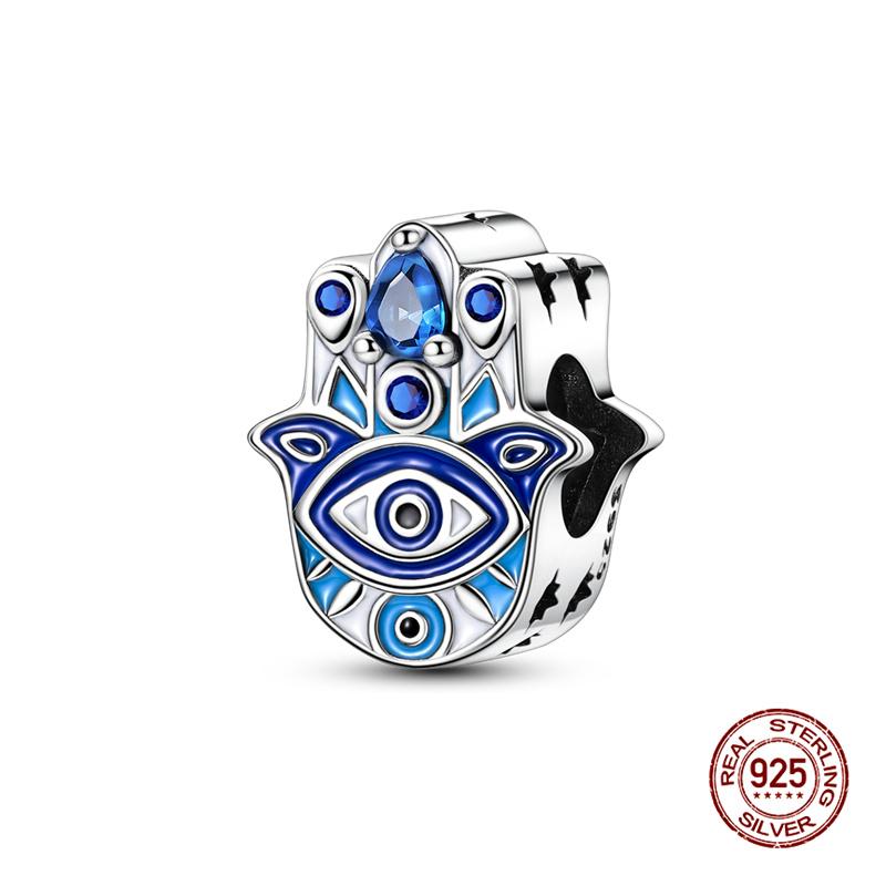 925 Silver Devil's Eye Charm Beads 3mm Fit DIY Bracelet Women's Fashion Jewelry Gift Original Handmade