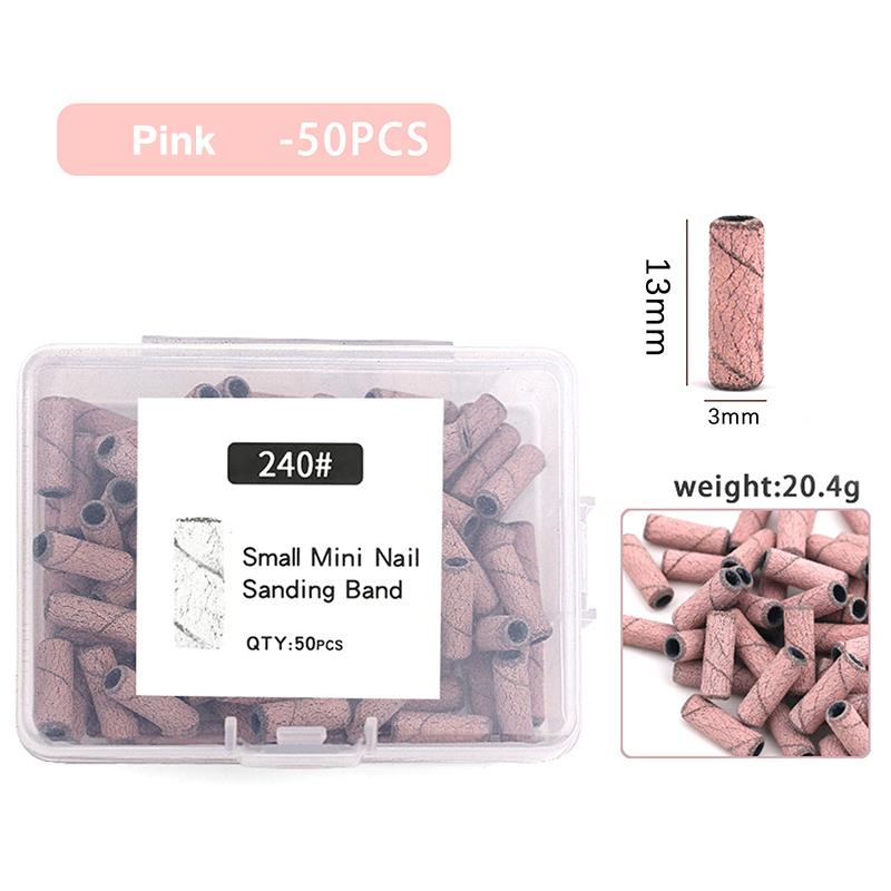 

50Pcs 3Mm Mini Nail Sanding Bands For Remove Nail Polish Gel Dead Skin Calluses Cutter Drill Bit #80 #120 #150 #180 #240 A10
