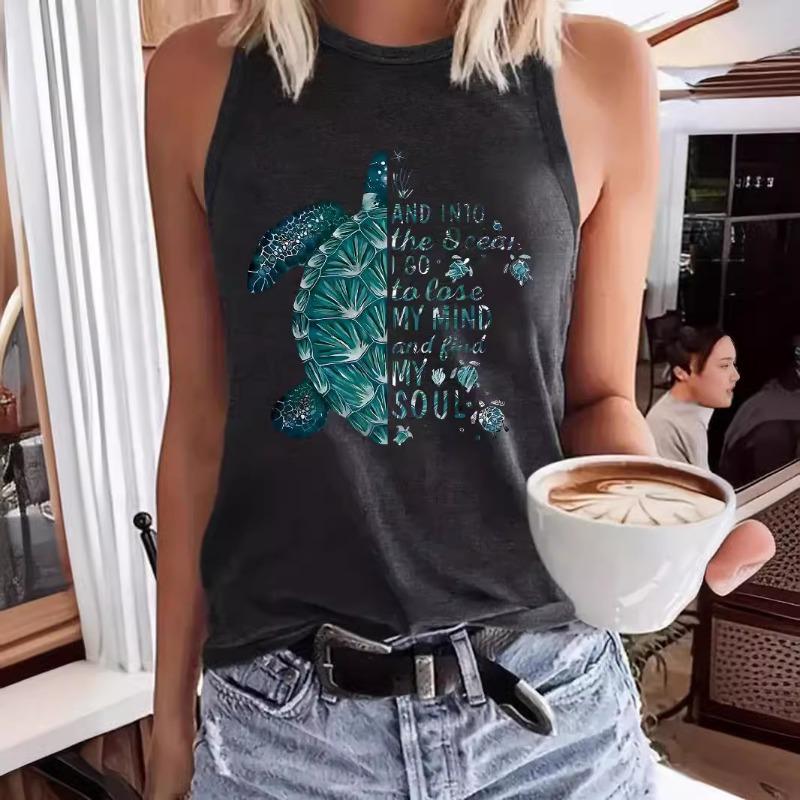 

Printed Vest Round Neck Pullovers for Spring and Summer S темно-красного