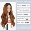 MISSQUEEN Ombre Brown Long Water Wave Wigs for Women Daily Wear Synthetic High Temperature Fiber Wig Blond Red Black Orange Wig