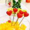 Stainless Steel Heart Fruit Fork - Creative, Cute Two-Pronged Skewer.
