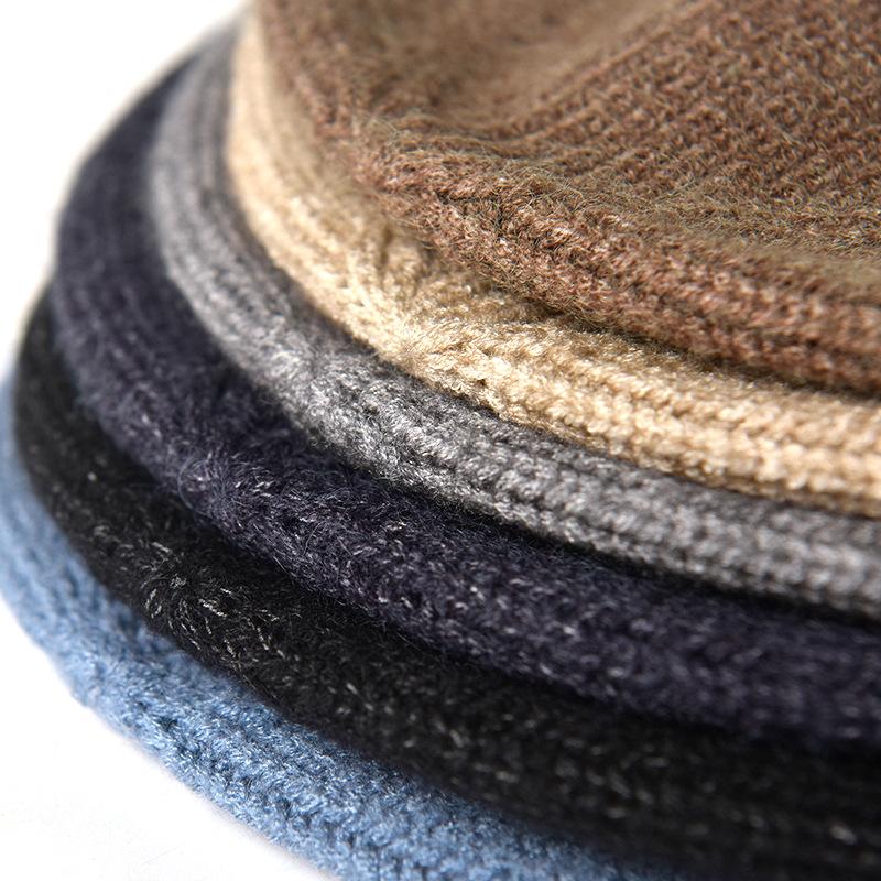 Men's Hat Autumn and Winter Solid Color Hat Knitted Pullover Hat Warm Ear Protection Cold Hat Korean Version Street Dance Hat