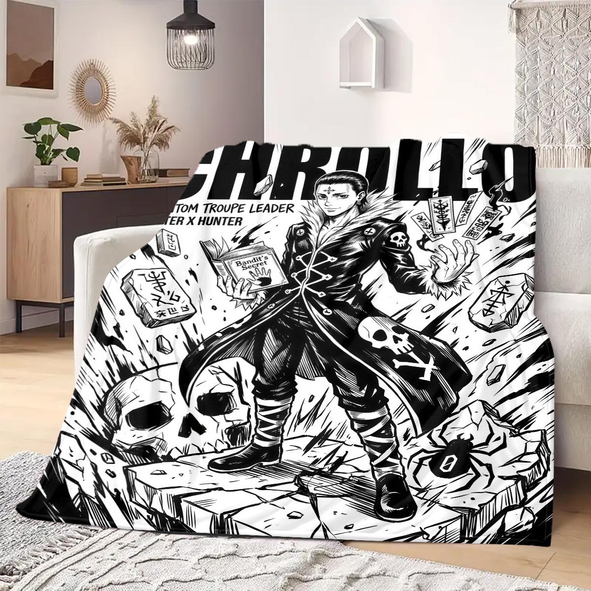 Hunter Anime Print Blanket Warm  Comfortable Flannel Blanket Suitable for Bedrooms, Sofas, Beds, Chairs, Picnics, Travel 75x90cm