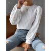 New Spring Round Neck Long Sleeve Loose Blouse Women Solid Color Office Shirt Ladies Casual Simple Tops Female Solid Color  Fashion Elegant Clothing