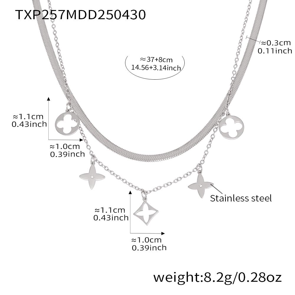 316L Stainless Steel Necklace Matching Bracelet Anklet For Women 18k Gold Plated Two-layer Charm Necklaces Bracelets Ankle Chain