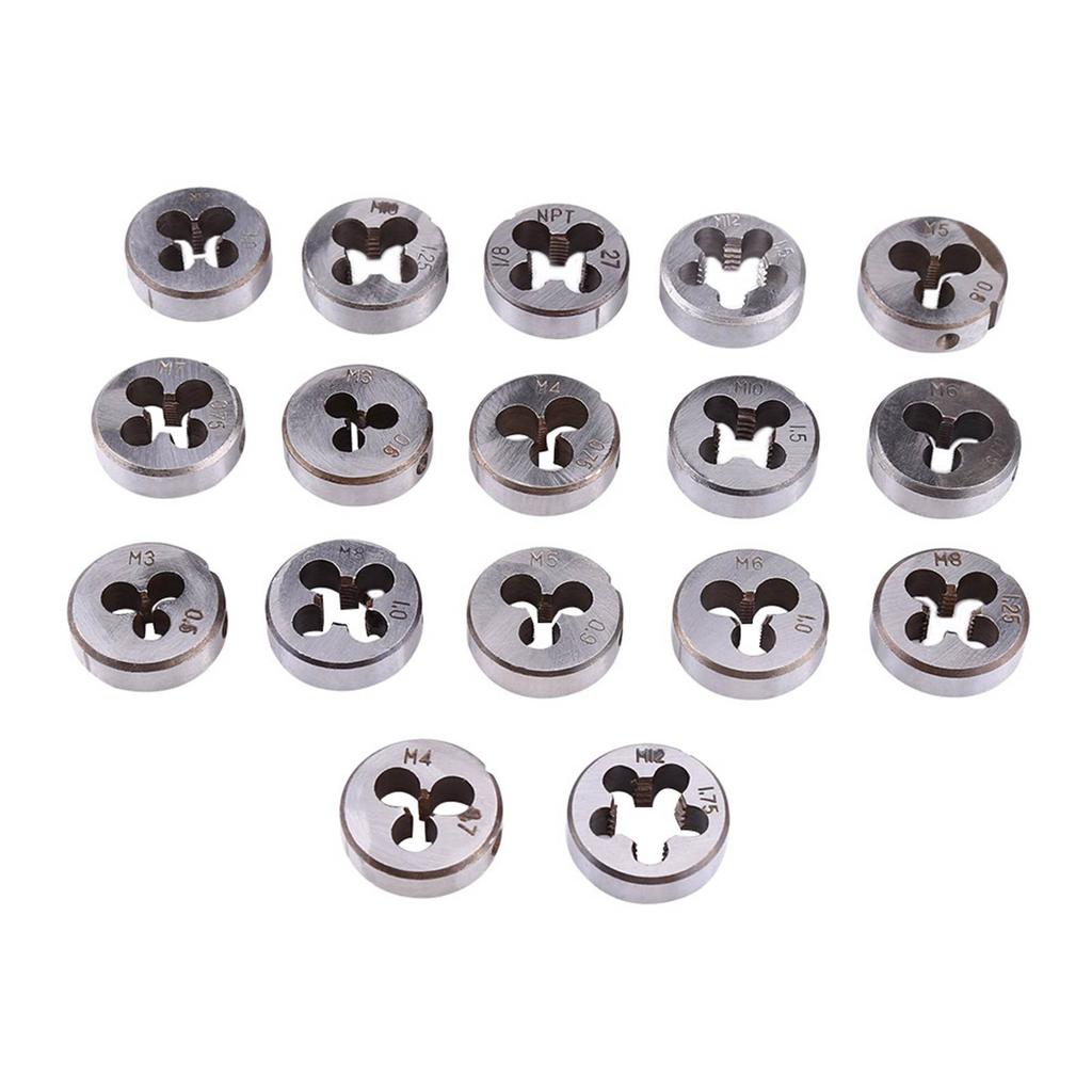 40 Pcs Hardened Metric Tap & Die Set Screw Thread Taper Hand Tools