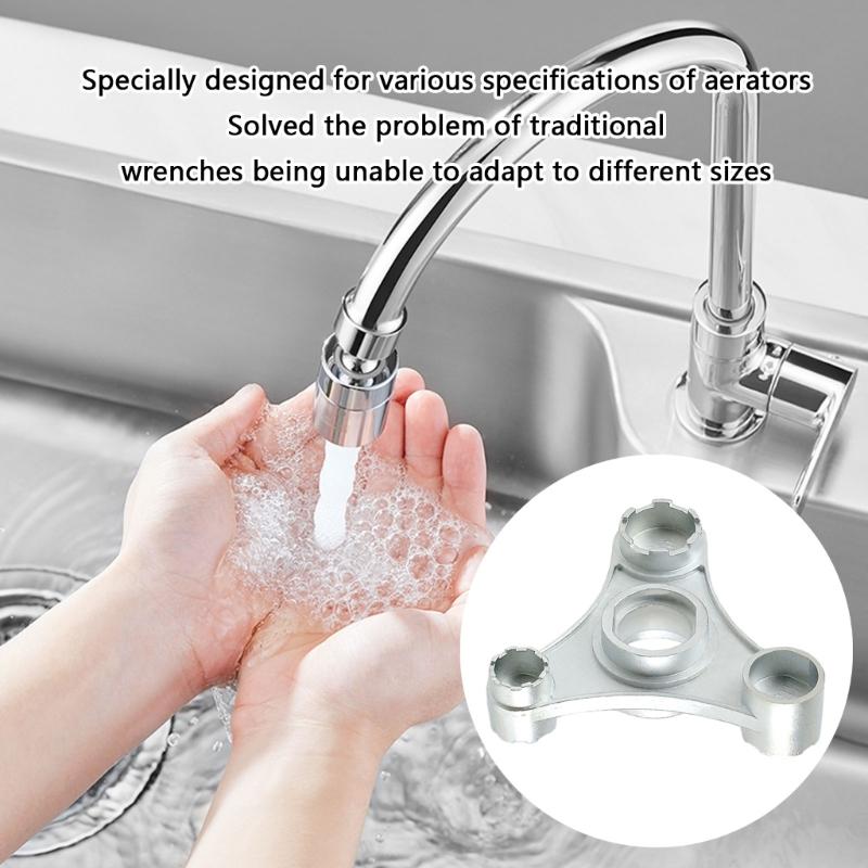 Ergonomic Aerator Installation Wrench Multiple Size Compatibility Carbon Steel Build For Plumbing Projects