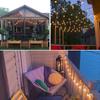 DSLeben LED String 16m Extension Cord with 26 E12 Warm PC Garden Party Shopping Street Lights, Rainproof, Switch, Bulbs, Socket, White, Material,