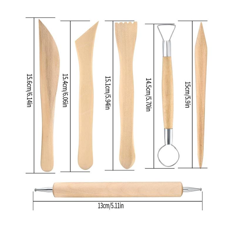 10Pcs Pottery Clay Sculpting Modeling Tool Set Double-Sided Clay Sculpture Tool Set Wooden Modeling Clay Sculpting Tools Kit