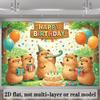 2D Capybara Happy Birthday Backdrop Outdoor Party Photography Background
