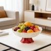 Fruit Basket with Drain Holes Elegant Snack Organizer Pedestal Bowl for Coffee Table Living Room Hospitality