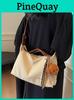 Canvas Shoulder Bag For Women With Large Capacity And Zip Closure For Daily Use