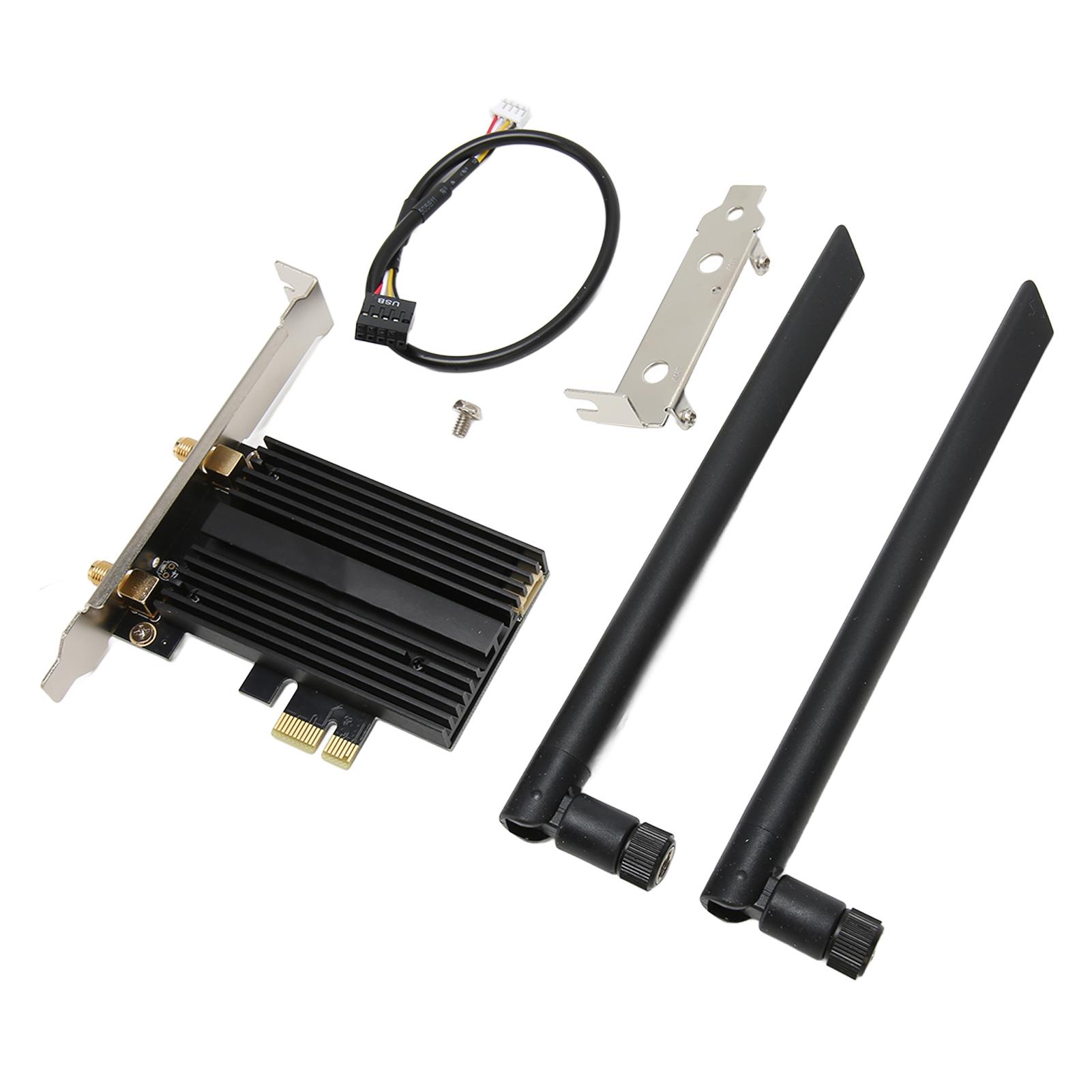 

PCIe WiFi Card 6GHz 5GHz 2.4GHz WPA3 BT5.2 Dual Antenna Plug and Play PCIe Wireless Adapter for
