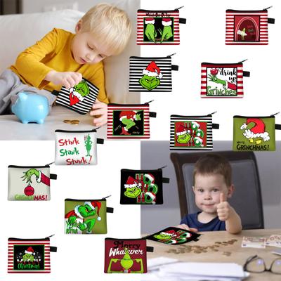 Christmas Children's Wallet Printed Polyester Card Bag Coin Key Storage Bag