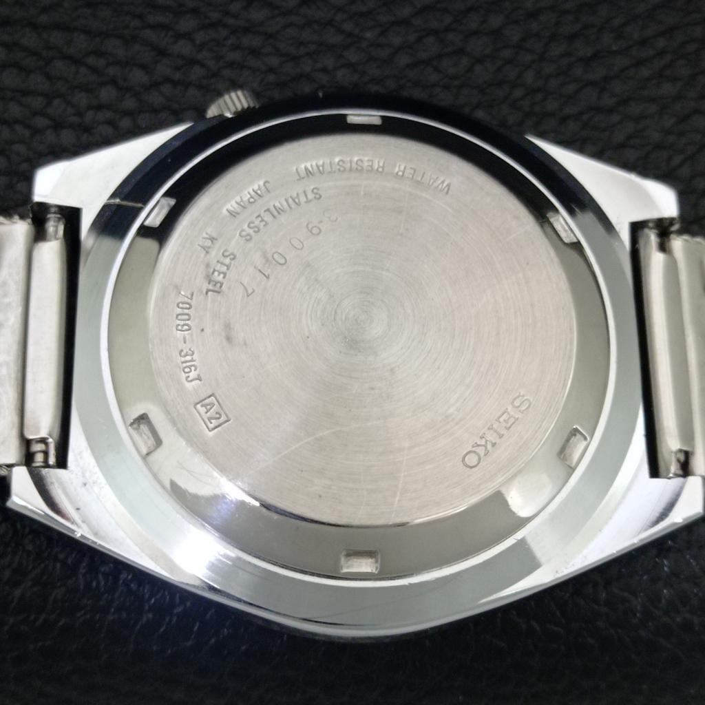 VINTAGE REFURBISHED SEIKO 5 AUTOMATIC JAPAN MENS BLACK DIAL WATCH A709187-1