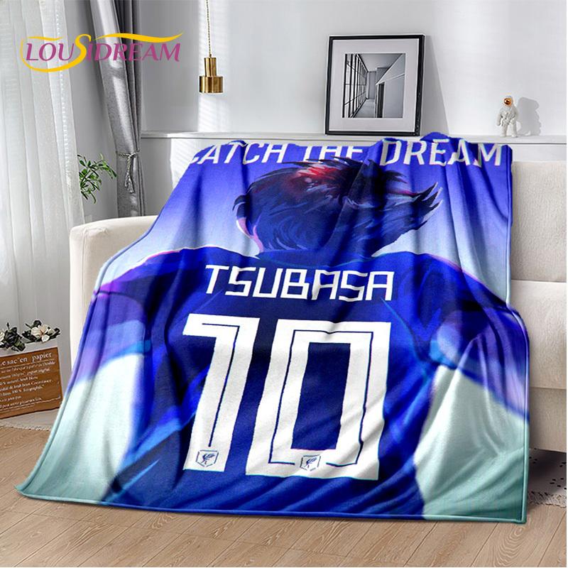 Captain Tsubasa Anime Soccer Cartoon Blanket,Soft Throw Blanket for Home Bedroom Bed Sofa Picnic Travel Office Cover Blanket Kid
