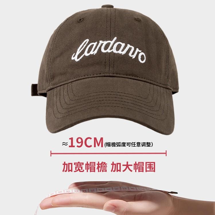 

Premium baseball cap big head circumference soft top enlarged and widened letter cap men s and women s versatile casual Adjustable темно-коричневого кольору