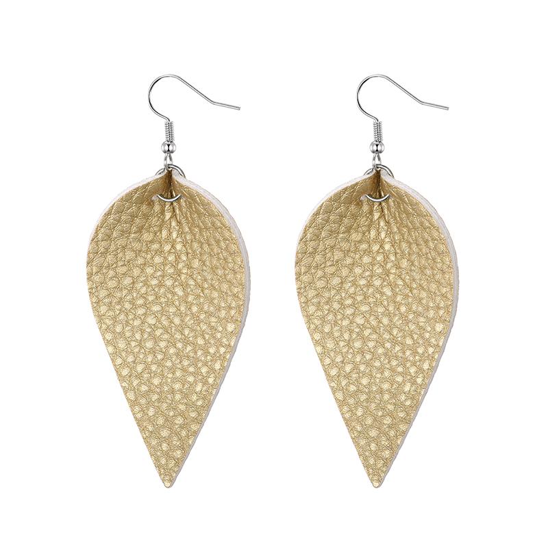 Fashion Leather Earrings Lightweight Faux Leather Leaf Earrings Teardrop Dangle Handmade For Women Girls Jewelry Wholesale