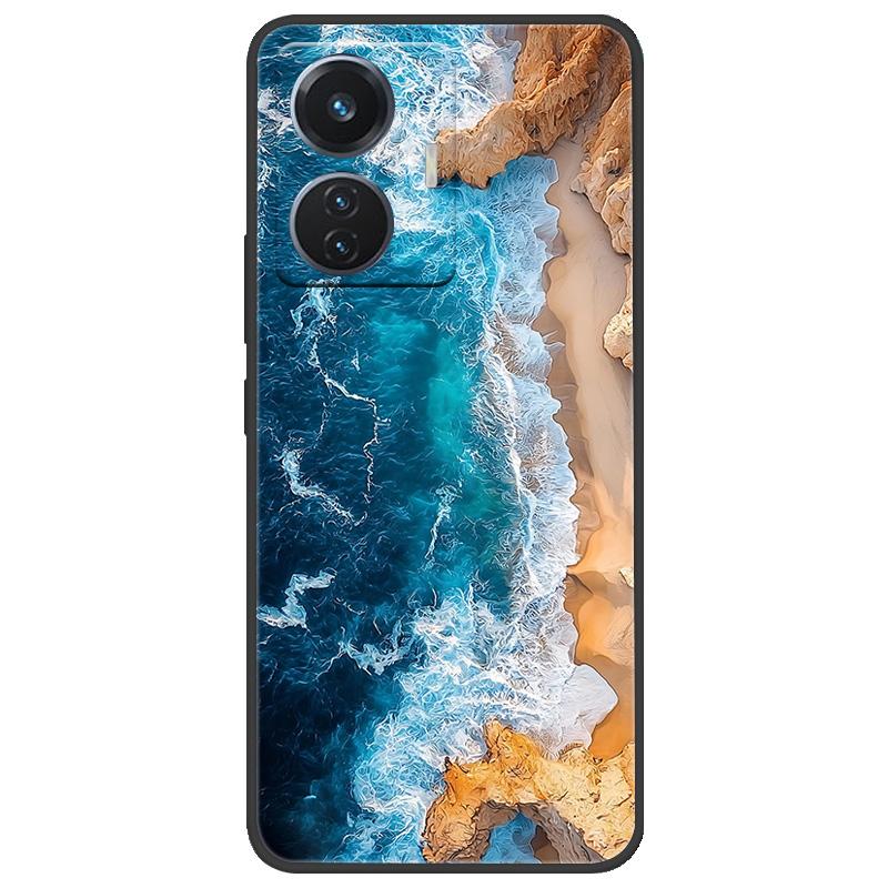 For Vivo T1 4G Y55 4G iQOO Z6 44 W V2153 Case Marble Soft Matte Silicone Back Cover For Vivo T1 44W Full Coverage Phone Shell