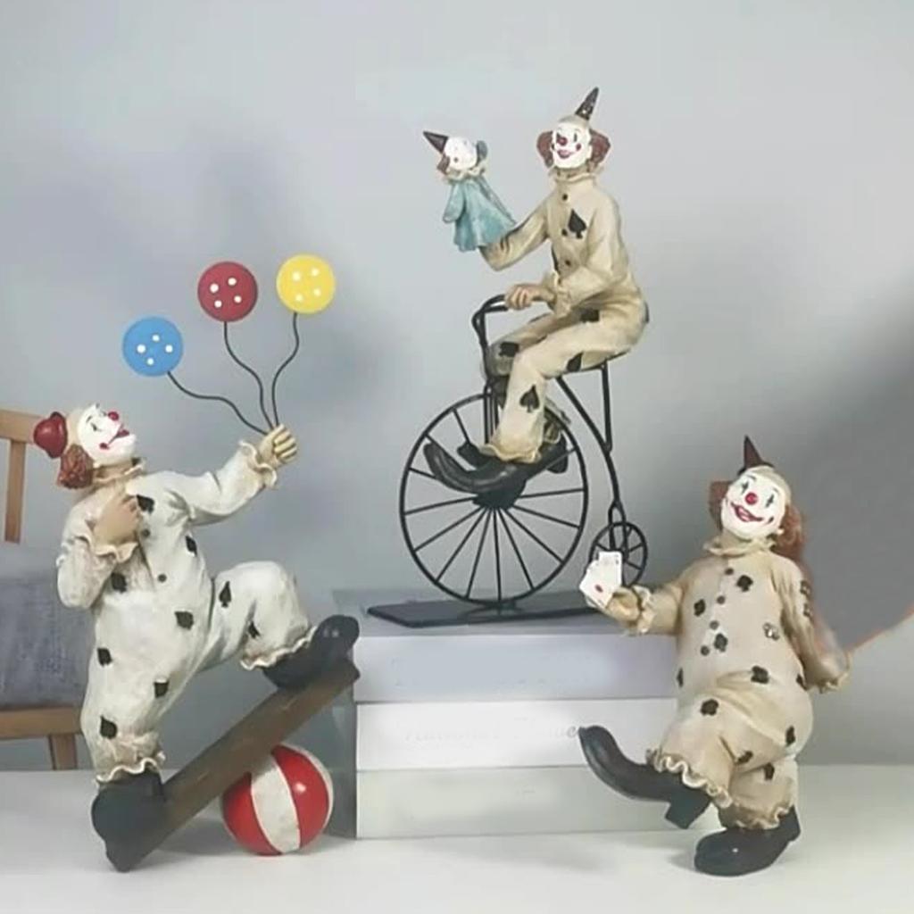Figuras de payaso, Adornos, Decoraciones, Artesanías de resina para escritorio/entrada.