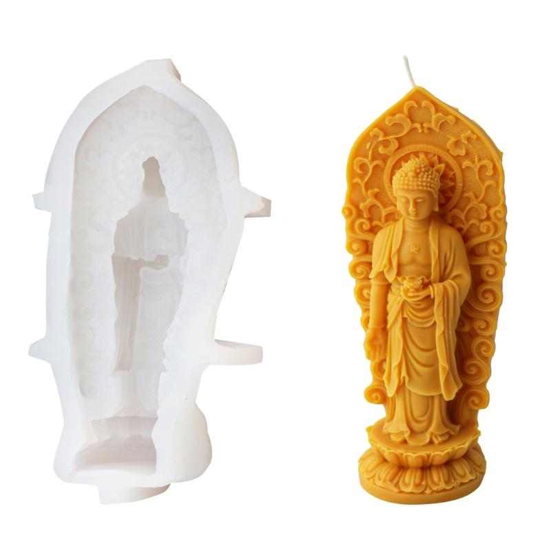 Multifuntional Silicone Molds Artistic Molds Buddhas Shape Silicone Candle Molds Easy Demolding Mold for Making Candle