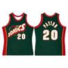 La Nuovissima Maglia da Basket Retro Verde Seattle SuperSonics # 20 per Uomo e Donna nel 2026, Stampata in 3D per Uso Domestico
