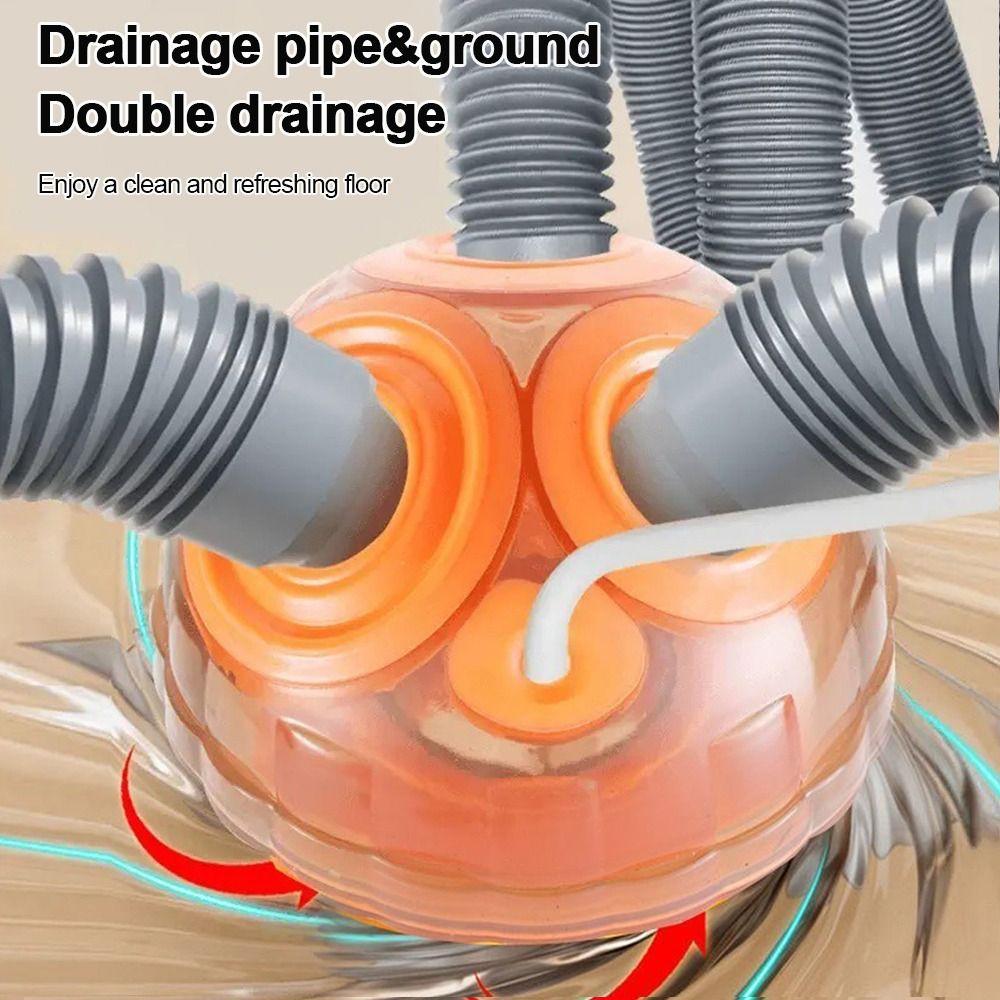Multi-port Sink Drain Pipe Adapter 6 in 1 Anti-Odor Dishwasher Water Pipe Connector Multifunctional Washing Machine Floor Drain