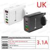 45W Multi-Port Charger with Digital Display - Fast Charging for EU/US/UK Mobile Devices