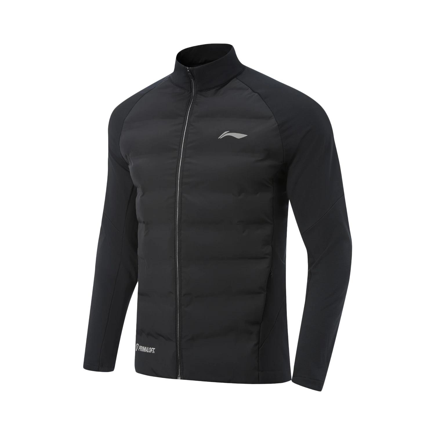 Li Ning Minimalist Stand Collar Casual Warm Jacket Men jackets AJMV233-1 M black