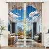 2pc,  Party Curtains Sky Versatile Durable Polyester,Without Electricity Summer Party Decorations Suitable for Bedroom Living