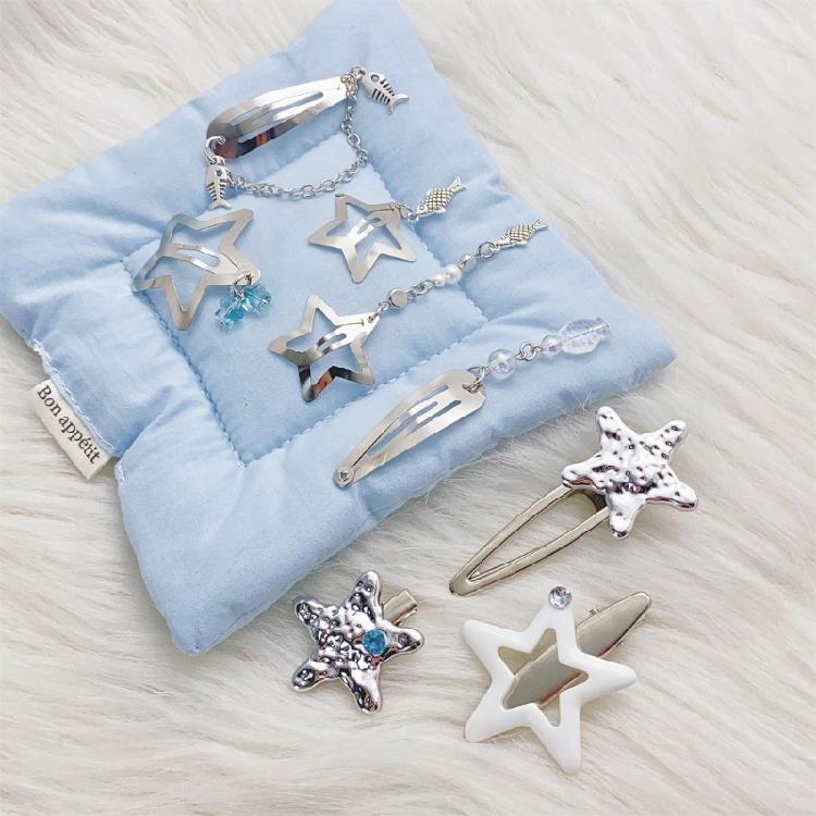 8pcs Silver Metal Star Hair Clip Comfortable And Secure Hair Accessories For Women And Girls Suitable For Weddings
