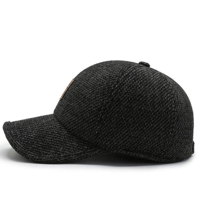 Men's Thickened Warm Duckbill Cap with Ear Protection - Casual Fashion for Middle-Aged and Elderly