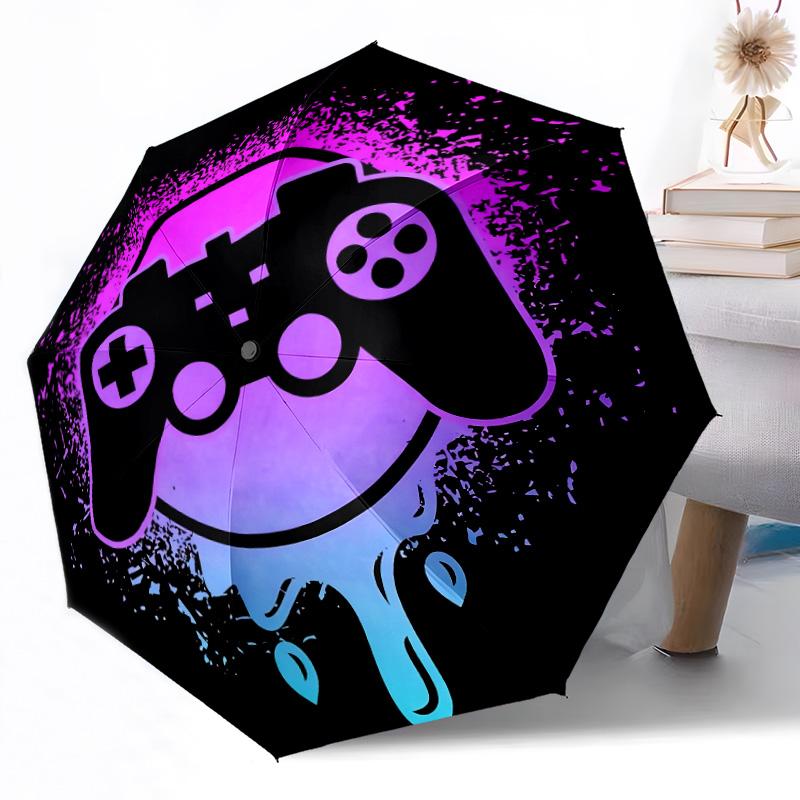 Video Game Controllers Outdoor Automatic Umbrella Retractable Design with 8-Rib Durability Lightweight Perfect Gift for Friends Family