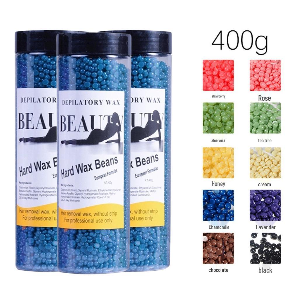 400g Jar of Cross-border Solid Hard Wax Beans for Full Body, Underarm, Leg, and Intimate Area Depilation