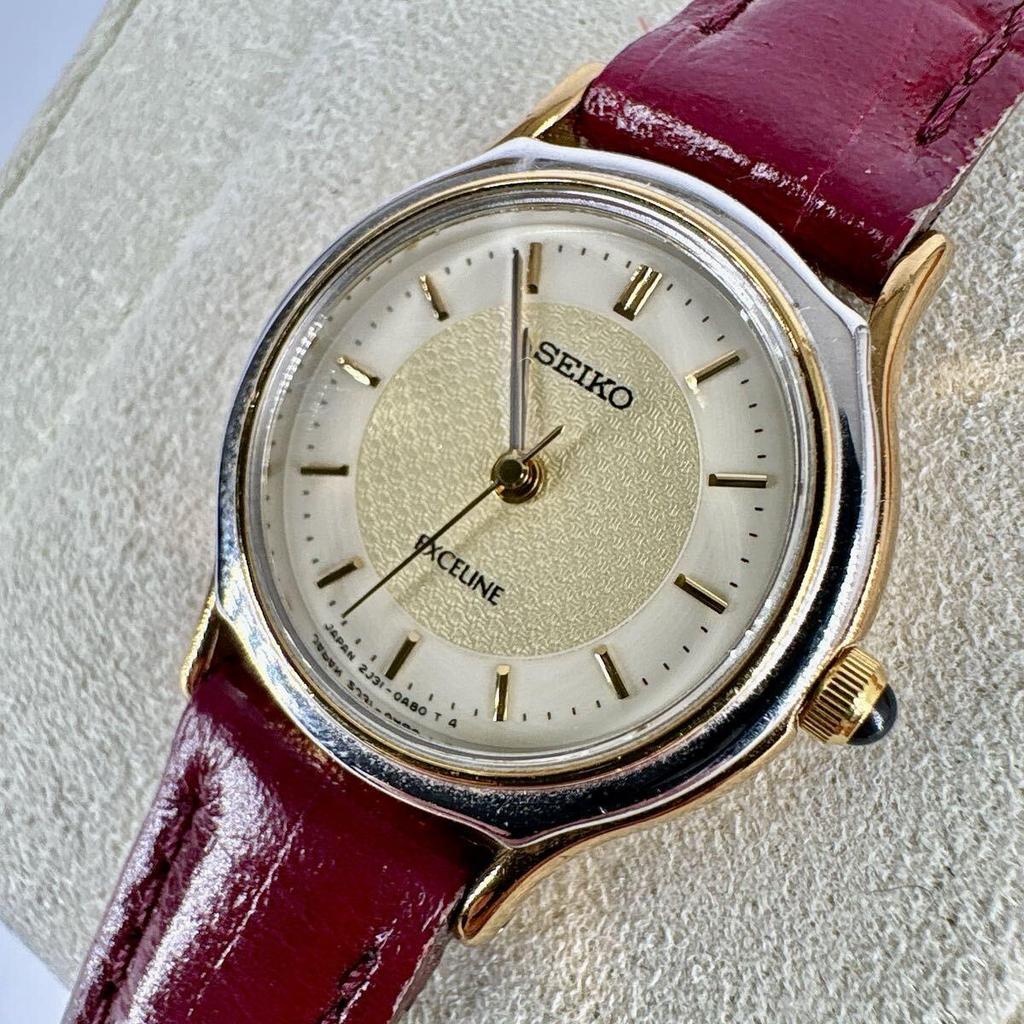 Used [Working Item] SEIKO Exceline 2J31-0A50 Quartz Combi Ladies Watch Antique