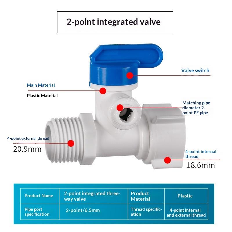 1/2'' Thread To 1/4 3/8 Tube Water Adapter RO Feed Ball Valve Faucet Water Filter Reverse Osmosis System For Water Purifier Tap