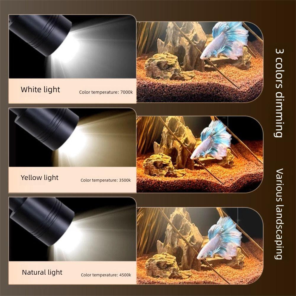 3 Color Modes Mini Clip-on Aquarium Lamp Adjustable Zoom Plants Grow Lamp Home Decorations