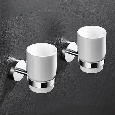 Toothbrush Cup Holder Bathroom Supplies Double Ceramic/Glass Cup Wall Mounted Toothbrush Holder Bathroom Accessories