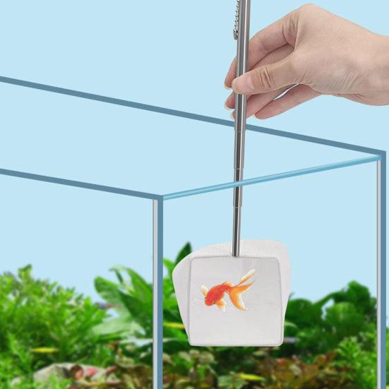 Fishing Net Aquarium Fishing Mesh Telescopic Long Handle Flexible Durable Fish Tank