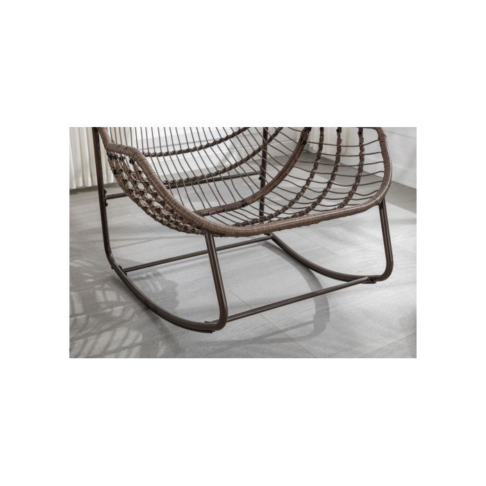 Venkovní houpací křeslo z ratanu s opěradlem, vhodné na verandy, do obývacích pokojů, na terasy a do zahrad, oranžové