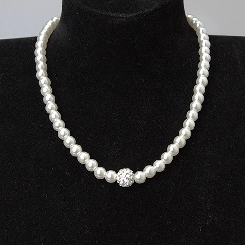 Accessories Bridal Sweater Necklace Kit Diamond Faux Pearl Necklace Earrings Bracelet Kit