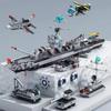 Navio Carro de Guerra Azul Marinho Exército Barco Avião Modelo Navios de Guerra Blocos de Montar Conjunto de Construção para Meninos Brinquedos de Tijolos Presentes de Natal