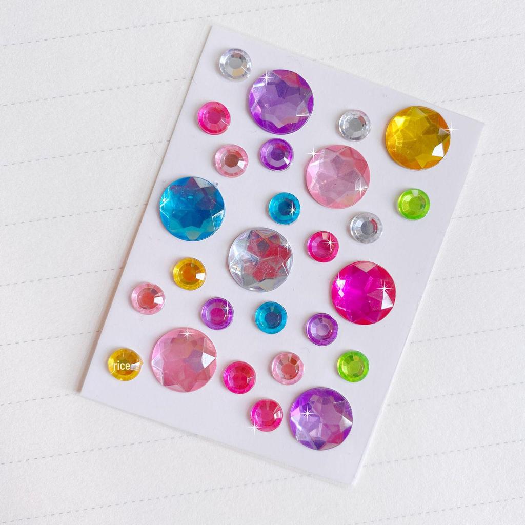 Mini Princess Gem Stickers: Cartoon Diamond Acrylic for Kids' DIY Rewards