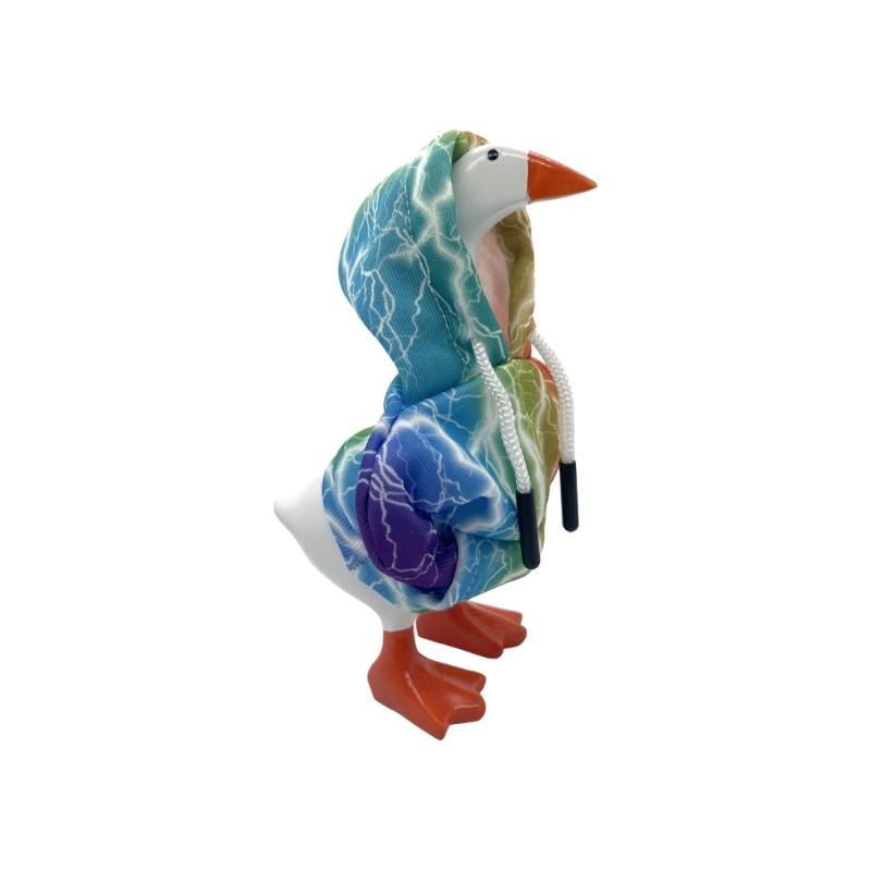 Geese Costume Ornament 7Inch Desk Geese Statue Outfits Light Weight Washable for Office Tabletop and Home Decoration