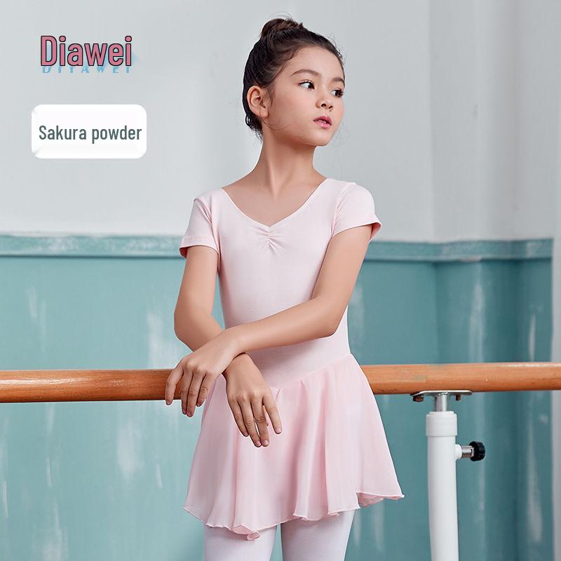 Girls' Dancewear: Summer Ballet Skirt, Toddler Exam Practice, Short-Sleeve One-Piece Skirt