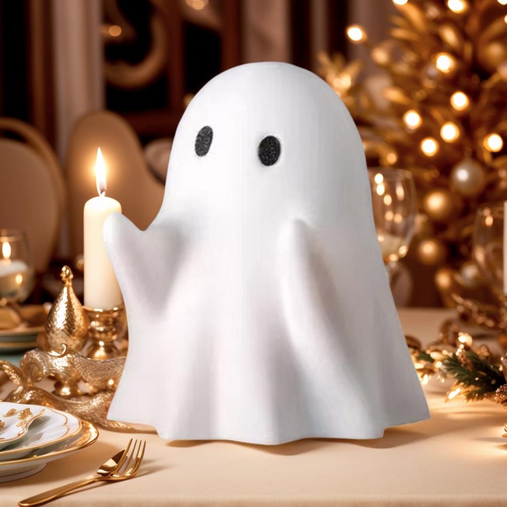 Halloween Ghost Pen Holder Cute 3D Printed Halloween Ghost Figurine Funny Spooky Resin Pen Holder Statue for Home Office Desktop Decoration