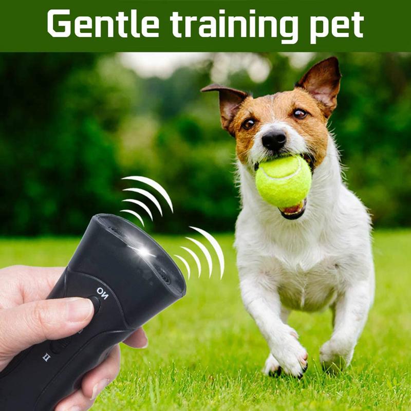 Ultrasonic Pet Dog Cat Repeller Anti Barking Stop Bark Training Device Adapter Trainer LED Ultrasonic with Flashlight Repellent