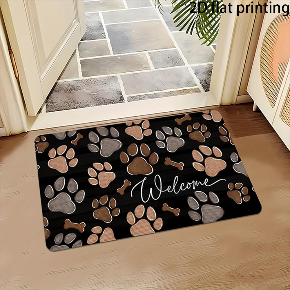 2D Flat-1PC Cute Pet Paw Print Door Mats , Welcome mats for home decoration.